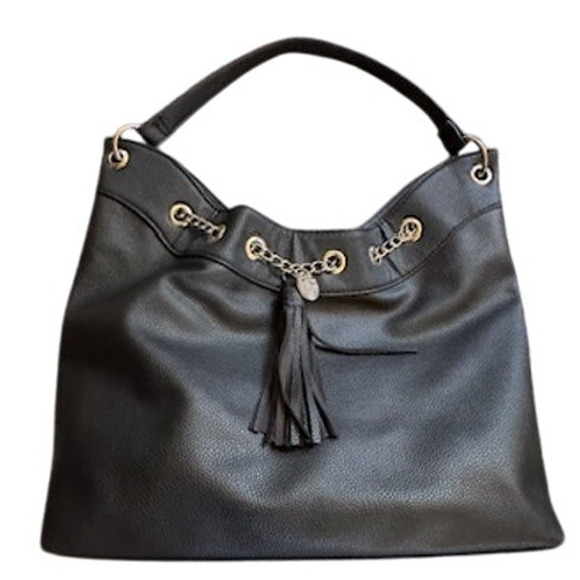 Nine West Black Faux Leather Shoulder Bag with Tassel - Picture 2 of 7